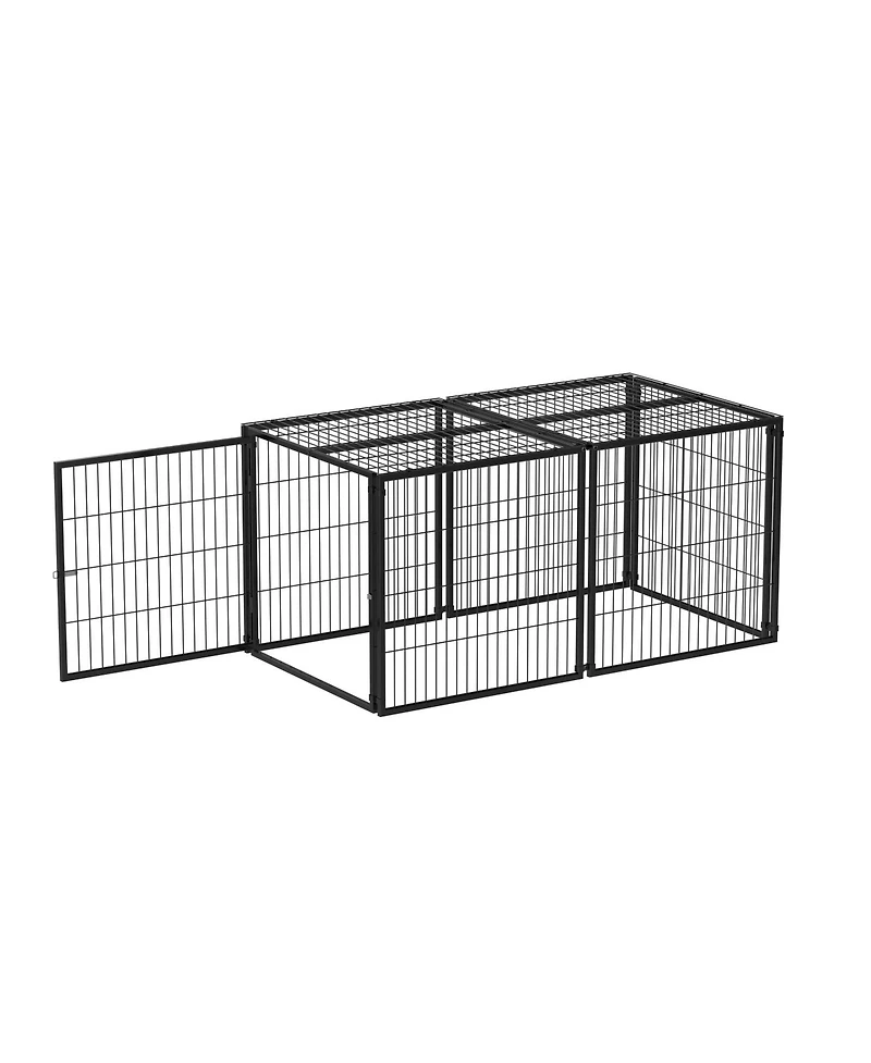 Aostirmotor 63.7" Large Dog Cage Kennel for Medium Dogs Puppy Playpen with Top, Indoor Pet Enclosure
