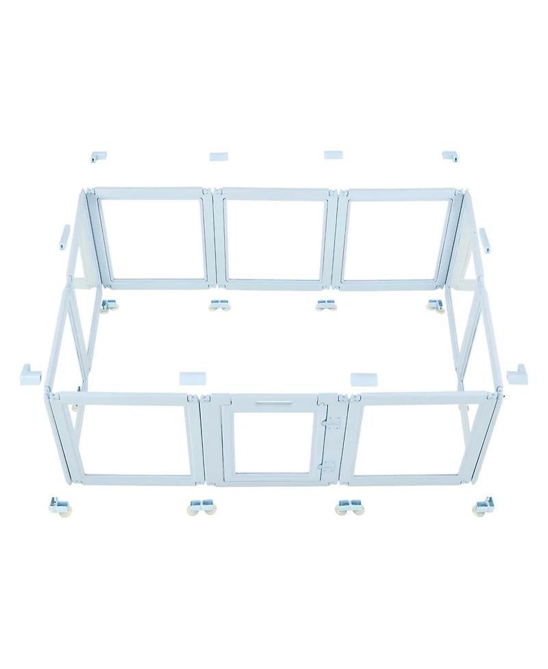 Aostirmotor 76" Dog Whelping Box with Transparent Window Playpen for Large Dogs