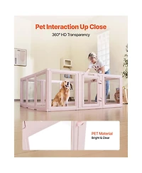 Aostirmotor 60" Dog Whelping Box with Transparent Window Playpen for X-Large Dogs