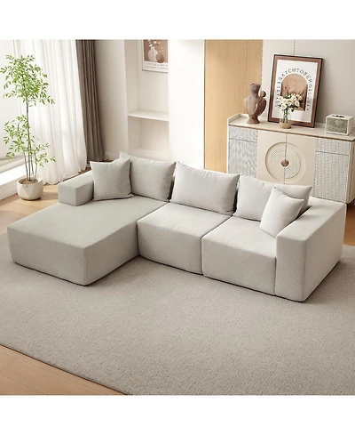 gaomon 108" Modular Cloud Sectional Sofa, L-Shaped Couch with Chaise, Deep Seat, No Assembly