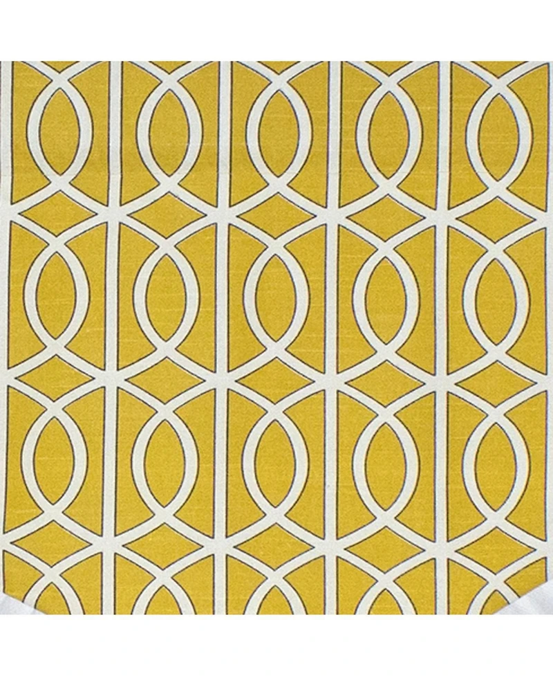 Rlf Home Sequence Ruffled Cornice 100% Cotton with Fully Lined 3" Rod Pocket Valnance for Windows 50" x 17" Lemon