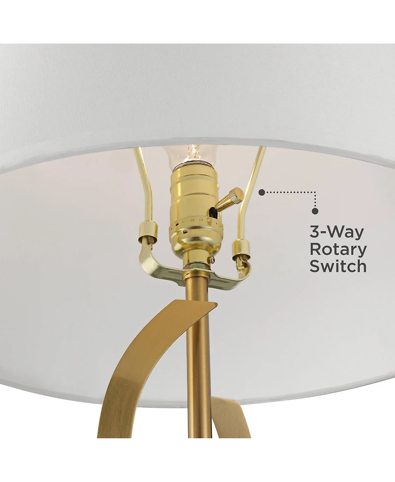 Possini Euro Design Infinity 30 1/4" Tall Large Modern End 3-Way Table Lamp Gold Brass Finish Marble Single Living Room Bedroom