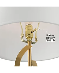 Possini Euro Design Infinity 30 1/4" Tall Large Modern End 3-Way Table Lamp Gold Brass Finish Marble Single Living Room Bedroom