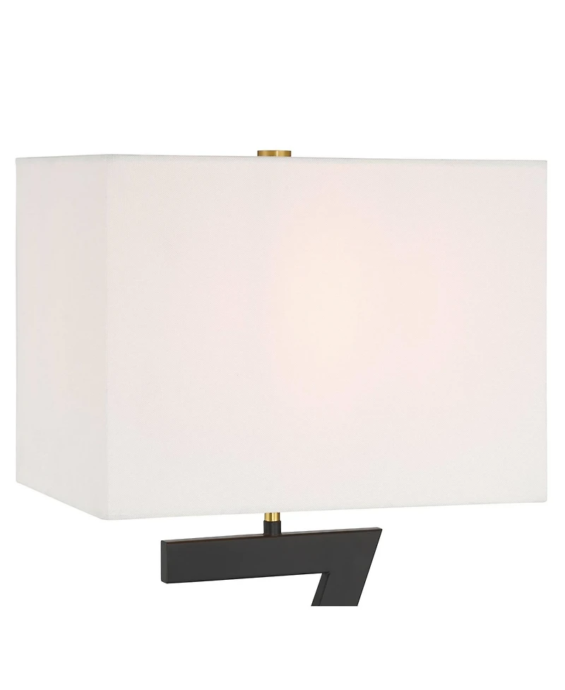 360 Lighting Pellana High Z-Base Modern 3-Way Table Lamp Usb Port Ac Power Outlet Metal Single Living Room Charging