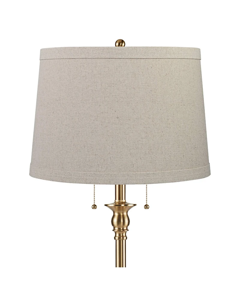360 Lighting Dyna Traditional 58" Tall Standing Floor Lamp Pole Pull Chain Antique Brass Finish