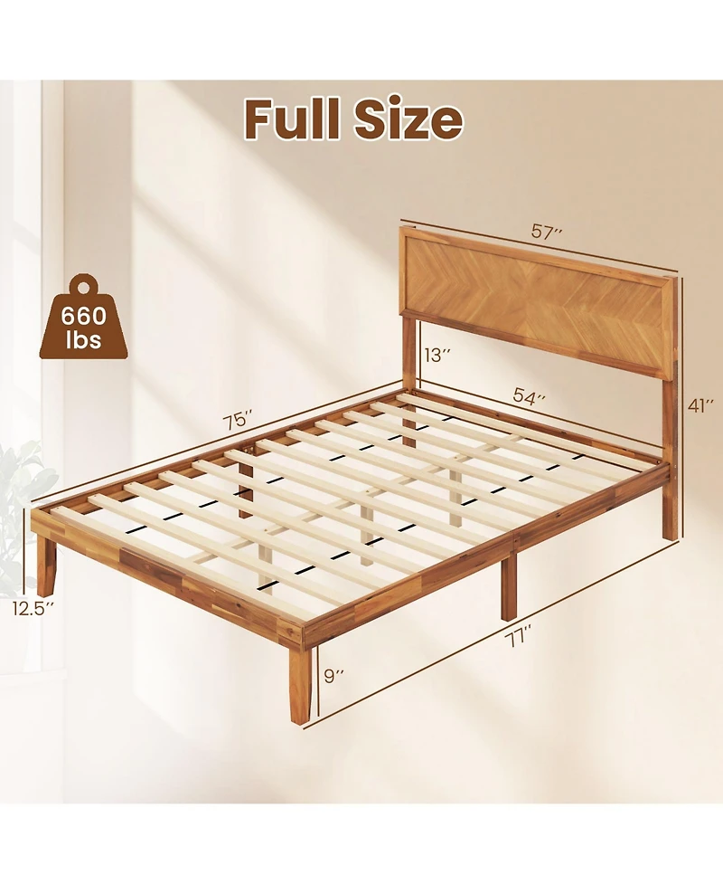 Gouun Bed Frame with Headboard and Storage Space