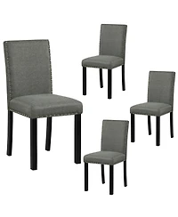 Gymax Wooden Dining Chairs Set of 4 w/Solid Rubber Bent Wood Legs for Dining Room