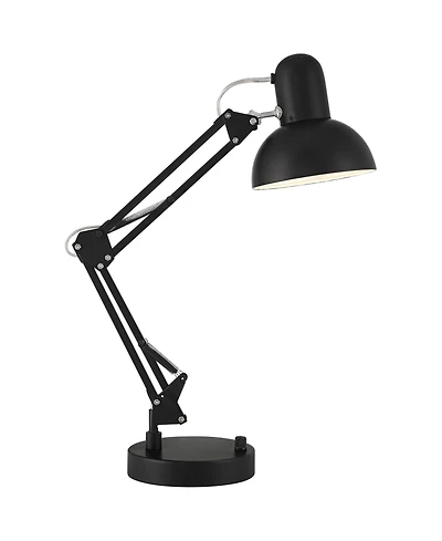 360 Lighting Wyatt 25" High Modern Desk Lamp Usb Port Architect Adjustable Height Metal Single Home Office Charging