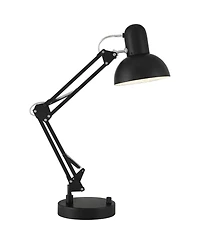 360 Lighting Wyatt 25" High Modern Desk Lamp Usb Port Architect Adjustable Height Metal Single Home Office Charging