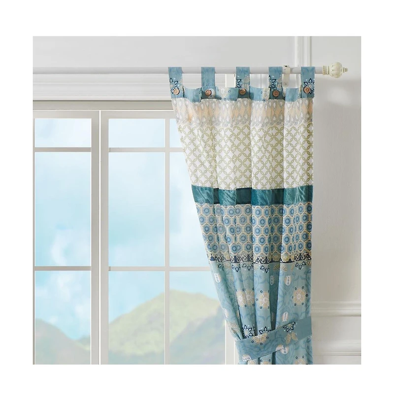 Greenland Home Fashions Thalia Stylized Florals and Geometric Prints Bohemian Ultimate Comfort Panel Pair Each Panel 42"x84"