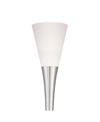 Possini Euro Design Piazza Modern Torchiere Floor Lamp with Riser 76 3/4" Tall Brushed Nickel Metal Frosted Glass Shade for Living Room Bedroom