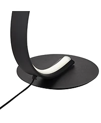 Possini Euro Avante Curved Arc 15 1/4" High Small Modern Accent Table Lamp Led Metal Single Shade Living Room Bedroom