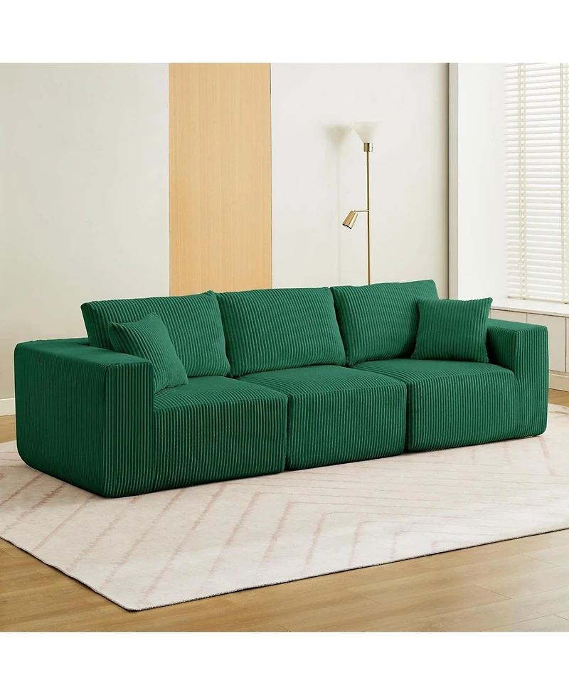 gaomon 108" Cloud Sectional Sofa with Chaise, Modular Corduroy Couch, No Assembly, Convertible Sleeper