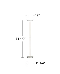 Possini Euro Design Aventura Modern 75 3/4" Tall Standing Floor Lamp Torchiere Led Metal Satin Nickel Finish