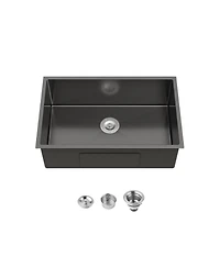 Busdays Stainless Steel Kitchen Sink, 30″x19″ Single Bowl, Undermount HandmadeSink , with Us Standard Drain and Hook, Ss-bl-05