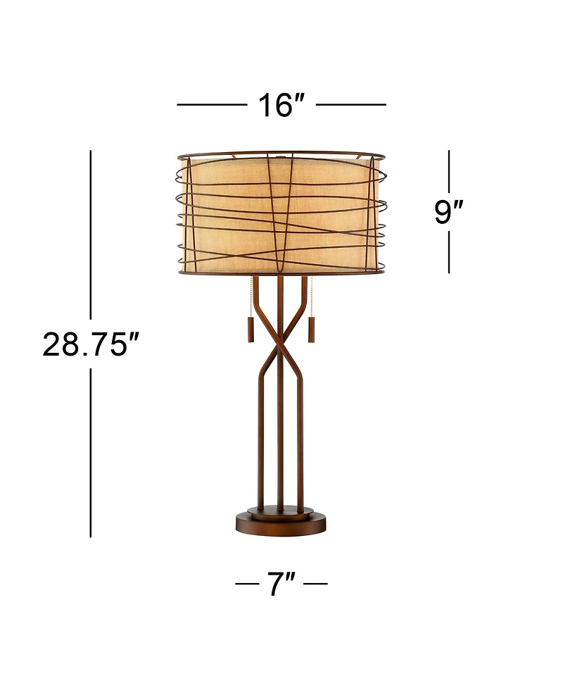 Franklin Iron Works Marlowe Industrial Table Lamp 28 3/4" Tall