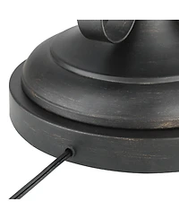 Franklin Iron Works Industrial Rustic Farmhouse Floor Lamp 70" Tall with Riser 3-Light Wavy Amber Art Glass Shade for Living Room Reading