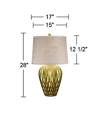 Possini Euro Design Buckhead 28" Tall Urn Modern Table Lamps Set of 2 Bronze Finish Living Room Bedroom Bedside Nightstand