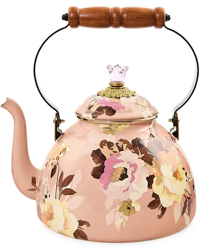 MacKenzie-Childs Wild Rose Mauve 3-Quart Tea Kettle