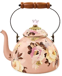 MacKenzie-Childs Wild Rose Mauve 3-Quart Tea Kettle