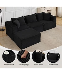 gaomon 108" Cloud Sectional Sofa, Modular Boneless Couch with Memory Foam, No Assembly