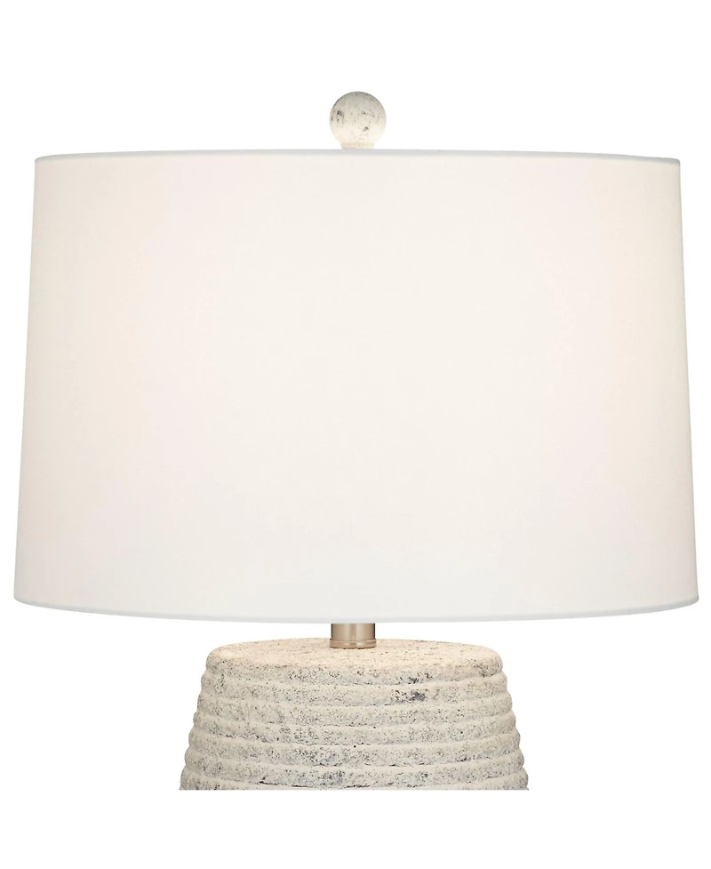 Possini Euro Design 23" High Small Modern Coastal Accent Table Lamps Set of 2 Sandstone Finish Ceramic Living Room Bedroom