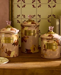 MacKenzie-Childs Wild Rose Mauve 48 oz. Medium Canister