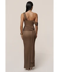 Jluxlabel Women's Draped Metallic Maxi Dress