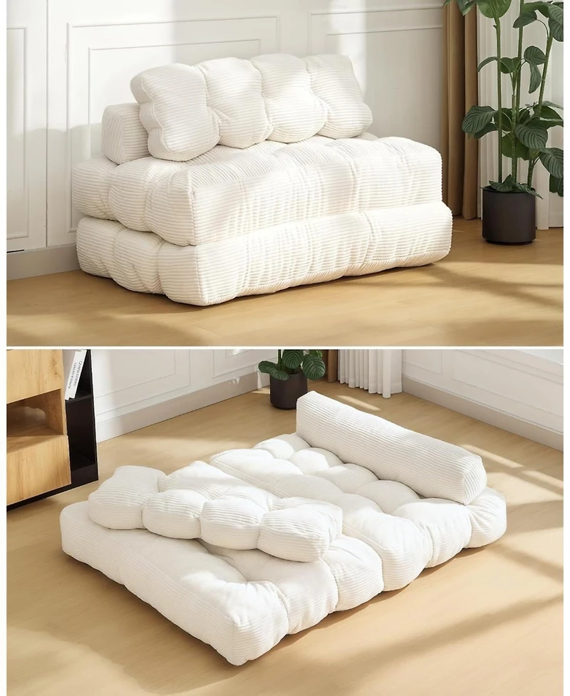 gaomon 79" Folding Sofa Bed, 3-in-1 Convertible Sleeper Chair with Pillow, Floor Couch