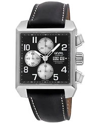 Gevril Men's Herald Square Swiss Automatic Leather Strap Watch