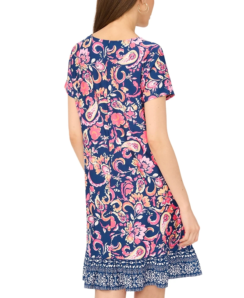 Msk Women's T-Shirt Dress with Ruffle at Hem