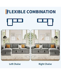 gaomon 84" Sleeper Sofa Bed, L-Shaped Convertible Couch with Storage