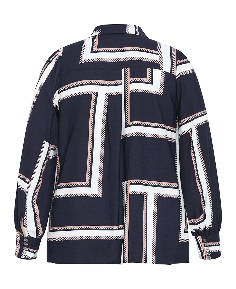 City Chic Plus Hallie Print Shirt