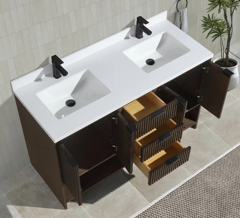 Ari Bath Diego 55" Bathroom Vanity Walnut