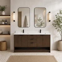 Ari Bath Diego 55" Bathroom Vanity Walnut