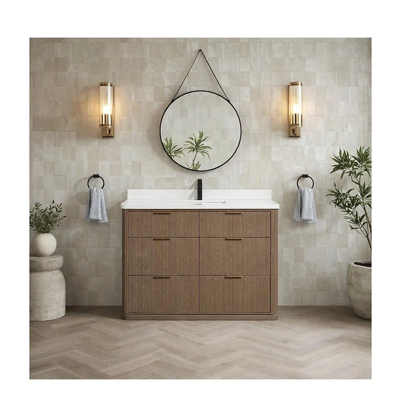 Ari Bath Aria 48" Bathroom Vanity Smoked Oak