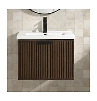 Ari Bath Diego 24" Floating Bathroom Vanity Walnut
