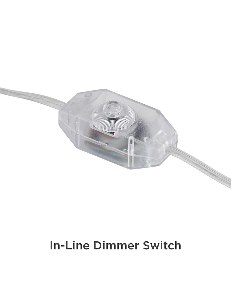 360 Lighting Gerson Modern Table Lamps Set of 2 with Round Risers 25 1/2" High Brushed Nickel Dimmers Led Drum Shade for Bedroom Living Room