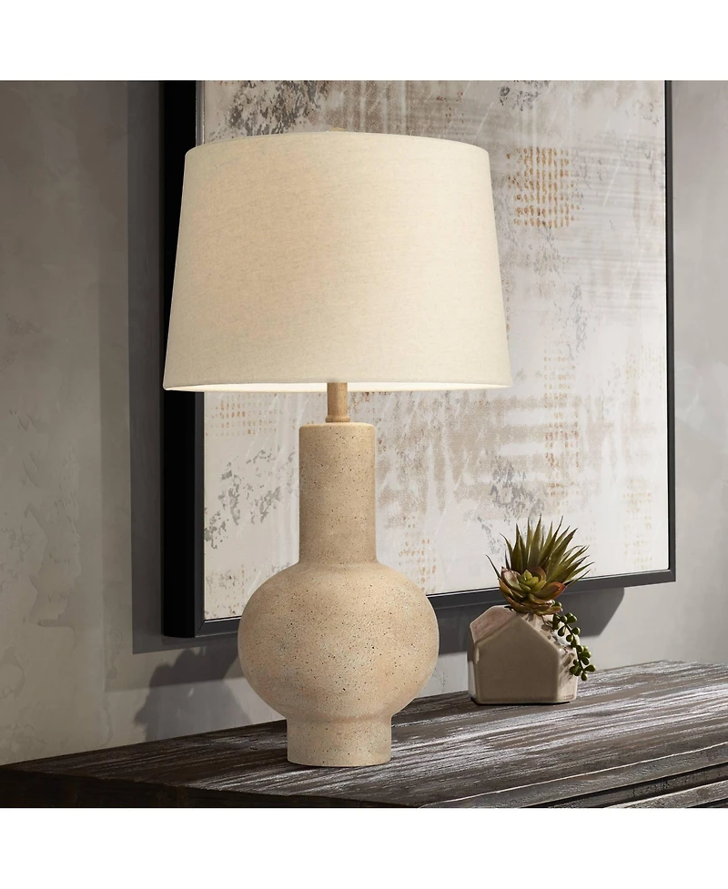 360 Lighting Sandstone Gourd 27" Tall Farmhouse Rustic Modern Table Lamp Bro Living Room Bedroom Bedside