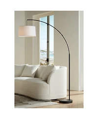 360 Lighting Cora Modern Industrial 72" Tall Arc Floor Lamp with Smart Socket Metal Drum Shade for Living Room Reading