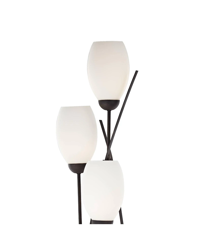 Franklin Iron Works Jareth Modern Industrial 73" Tall Tulip Floor Lamp with Smart Socket 4-Light Glass