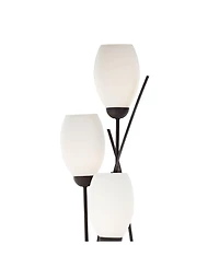 Franklin Iron Works Jareth Modern Industrial 73" Tall Tulip Floor Lamp with Smart Socket 4-Light Glass