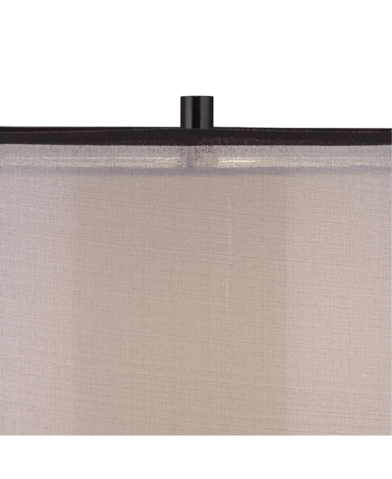 Possini Euro Design Sasha Modern Industrial Table Lamp 31 1/2" Tall Sculptural Metal Double Shade Bedroom Living Room Bedside Nightstand Office