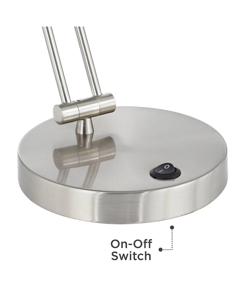 360 Lighting Jarrett 19" High Small Modern Desk Lamps Set of 2 Adjustable Led Satin Nickel Finish Metal Home Office