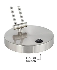 360 Lighting Jarrett 19" High Small Modern Desk Lamps Set of 2 Adjustable Led Satin Nickel Finish Metal Home Office