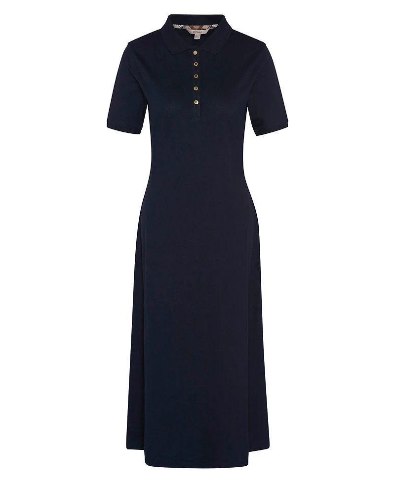 Barbour Women's Celeste Rib Collared Neck Midi Polo Dress
