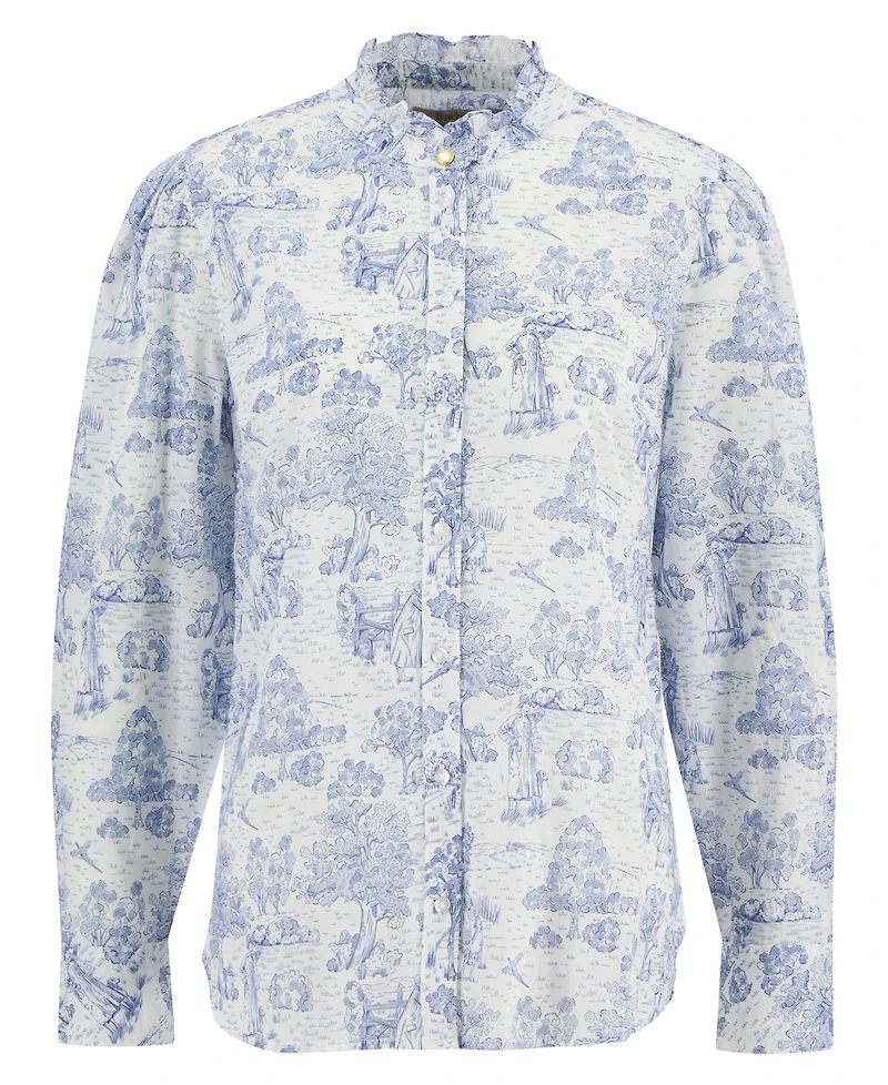 Barbour Women's Wisteria Printed Ruffle Neck Shirt