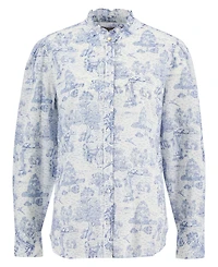 Barbour Women's Wisteria Printed Ruffle Neck Shirt