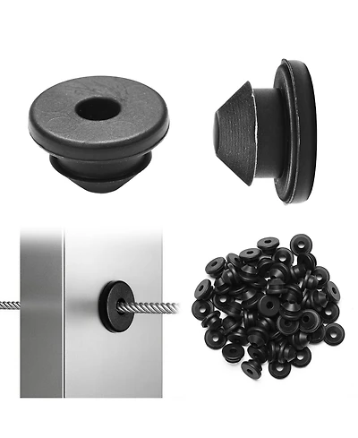 Yescom 60PCS Cable Railing Rubber Grommets Protective Sleeves for 1/8" to 3/16"