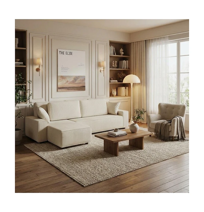 gaomon Corduroy Sectional Sofa